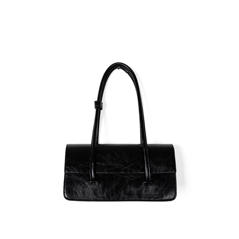 Women's Design Oil Wax Leather Underarm Advanced Texture Shoulder Bags