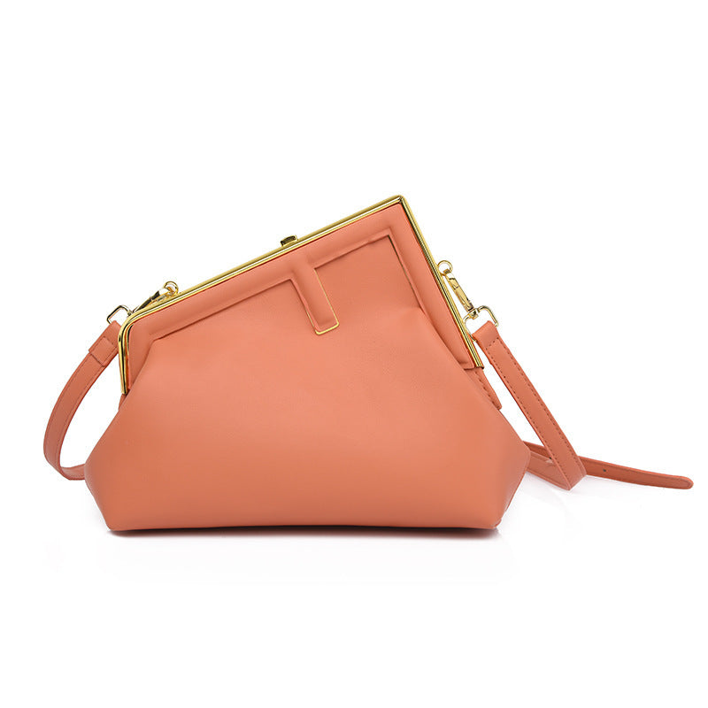 Women's Metal Clip Mouth Fashion Retro Simple Crossbody Bags