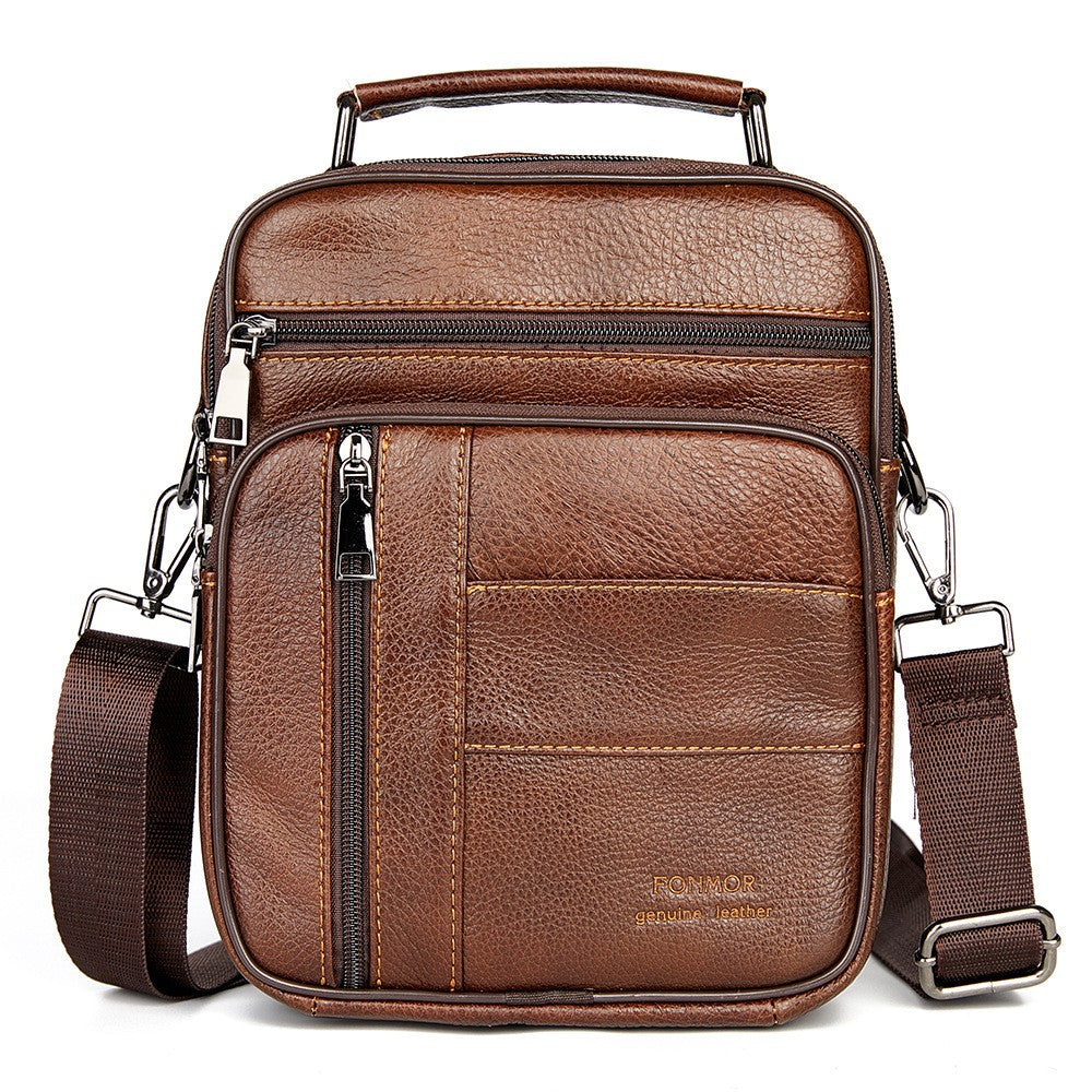 Men's First Layer Cowhide Genuine Leather Men's Shoulder Bags