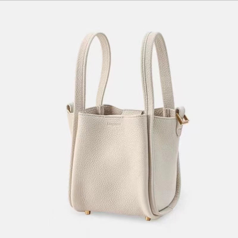 Medium-sized Vegetable Basket Series Genuine Leather Large Capacity Bucket Bags