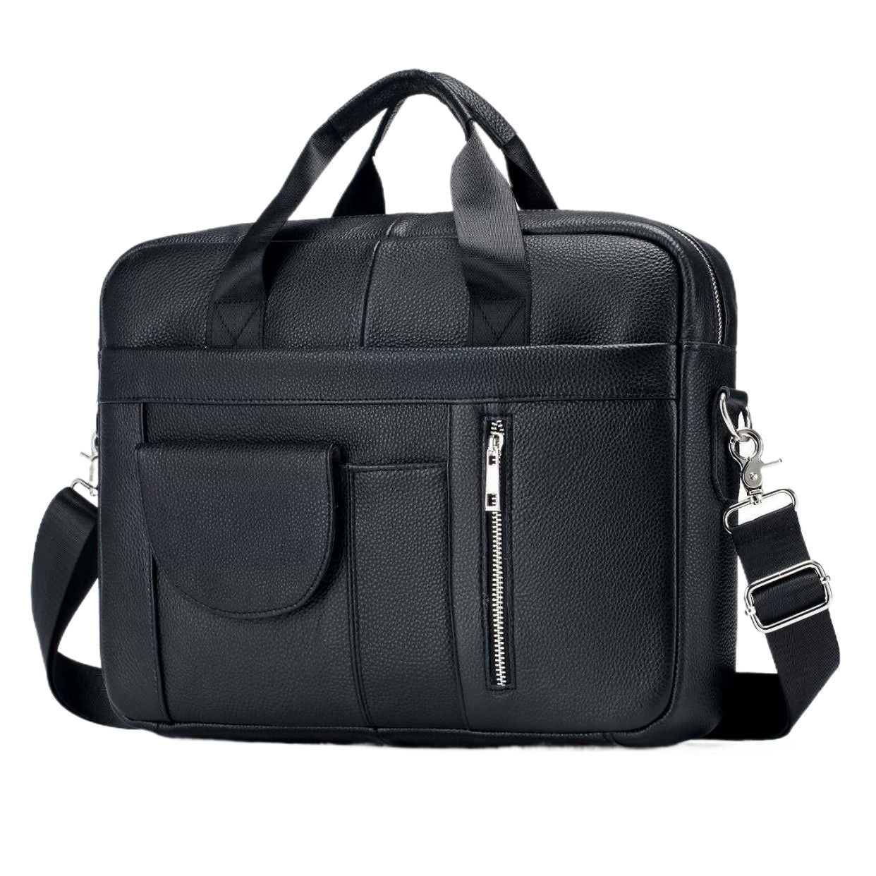 Men's Leather Business First Layer Cowhide Large Laptop Bags
