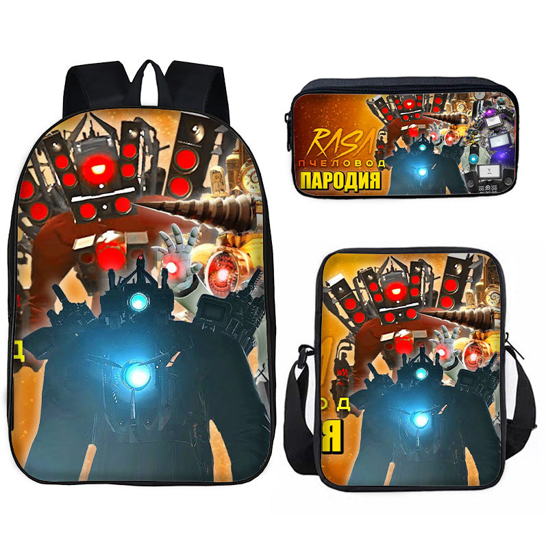 Toilet Primary Secondary Monitor Three-piece Set Elementary School Students' Schoolbags