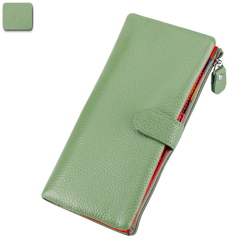 Women's Elegant Long First Layer Cowhide Ladies Wallets