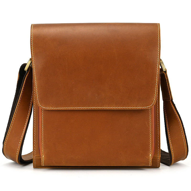 Men's Leather Crazy Horse First Layer Cowhide Shoulder Bags