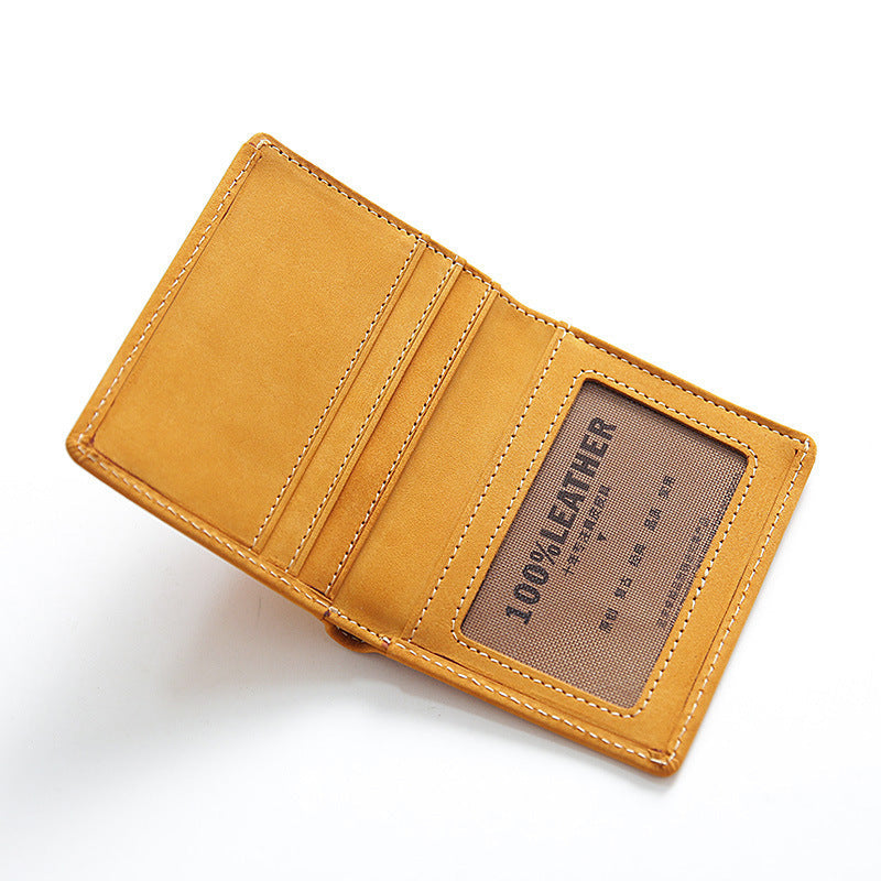 Women's & Men's & Cowhide Vintage Crazy Horse Leather Men's Wallets