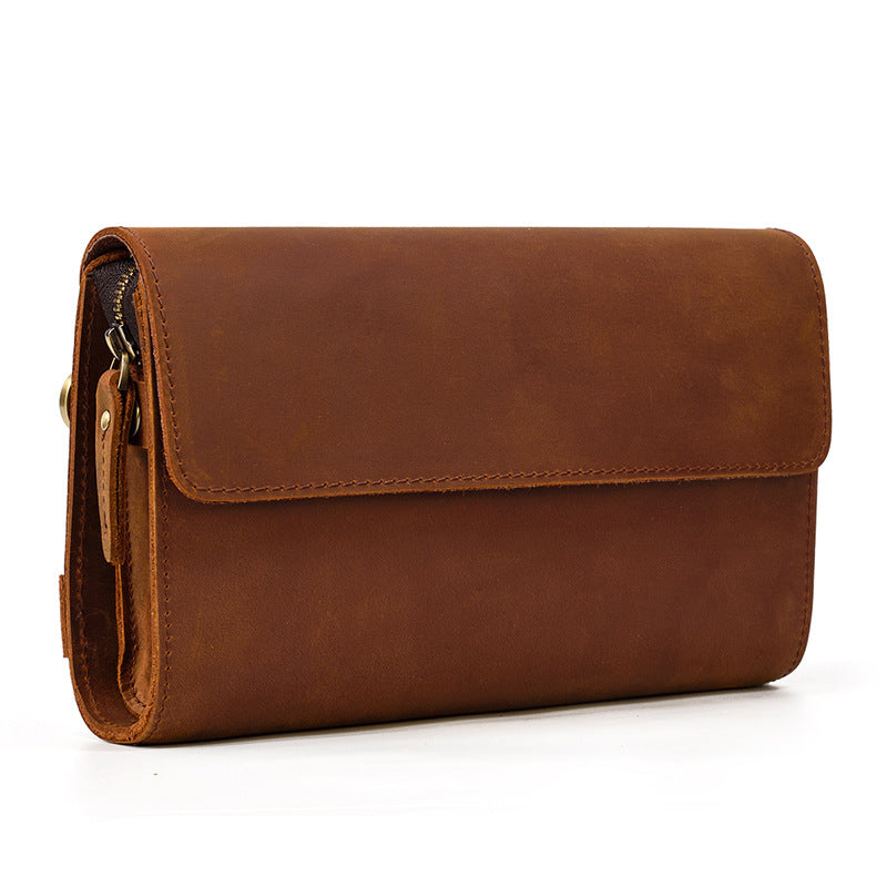 Horse Leather Clutch Large Capacity Vintage First Layer Men's Wallets