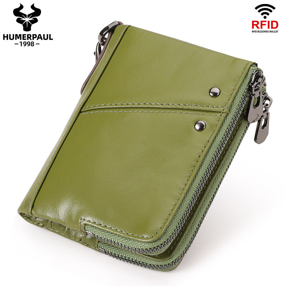 Multicolor Short Double Zipper Vertical Fashion Purses