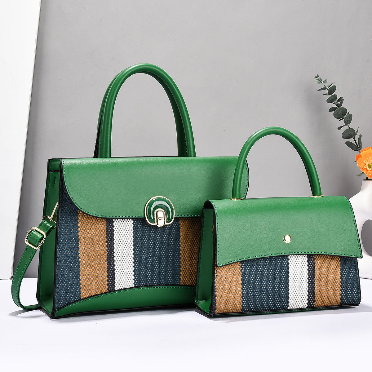 Women's Graceful Korean Style Fashionable Exquisite Big Handbags
