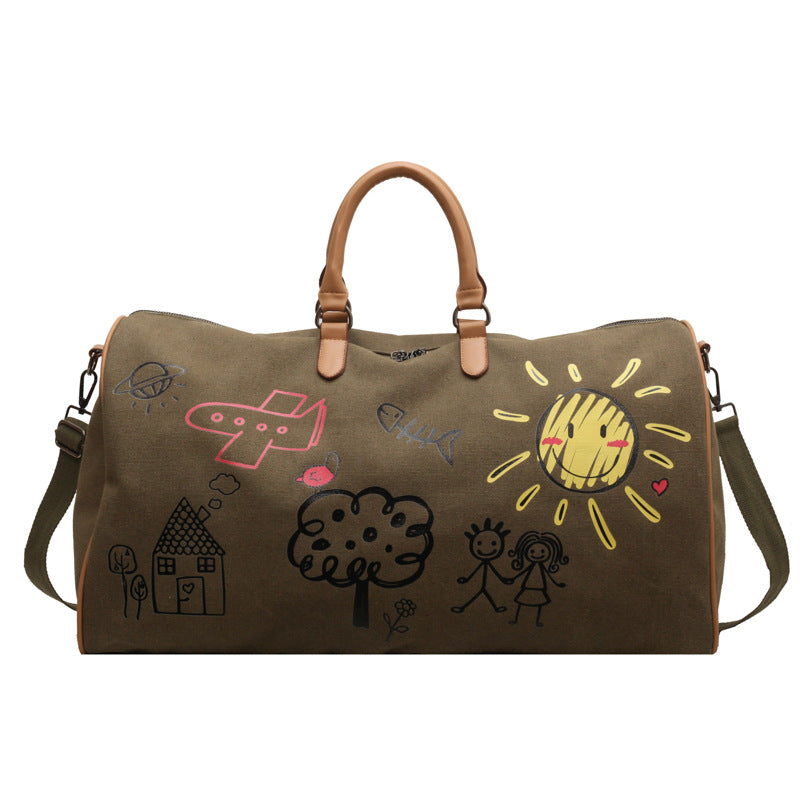 Women's Canvas Traveling Large Capacity Portable Lightweight Travel Bags