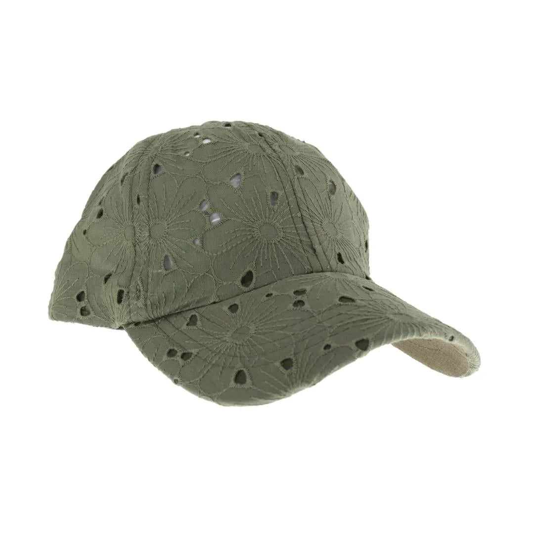 C.C EMBROIDERED Floral Cotton Pony Cap