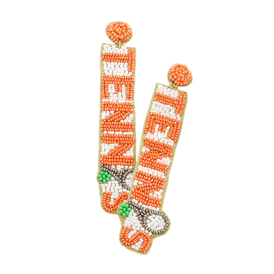 TENNIS Beaded Message Dangle Earrings