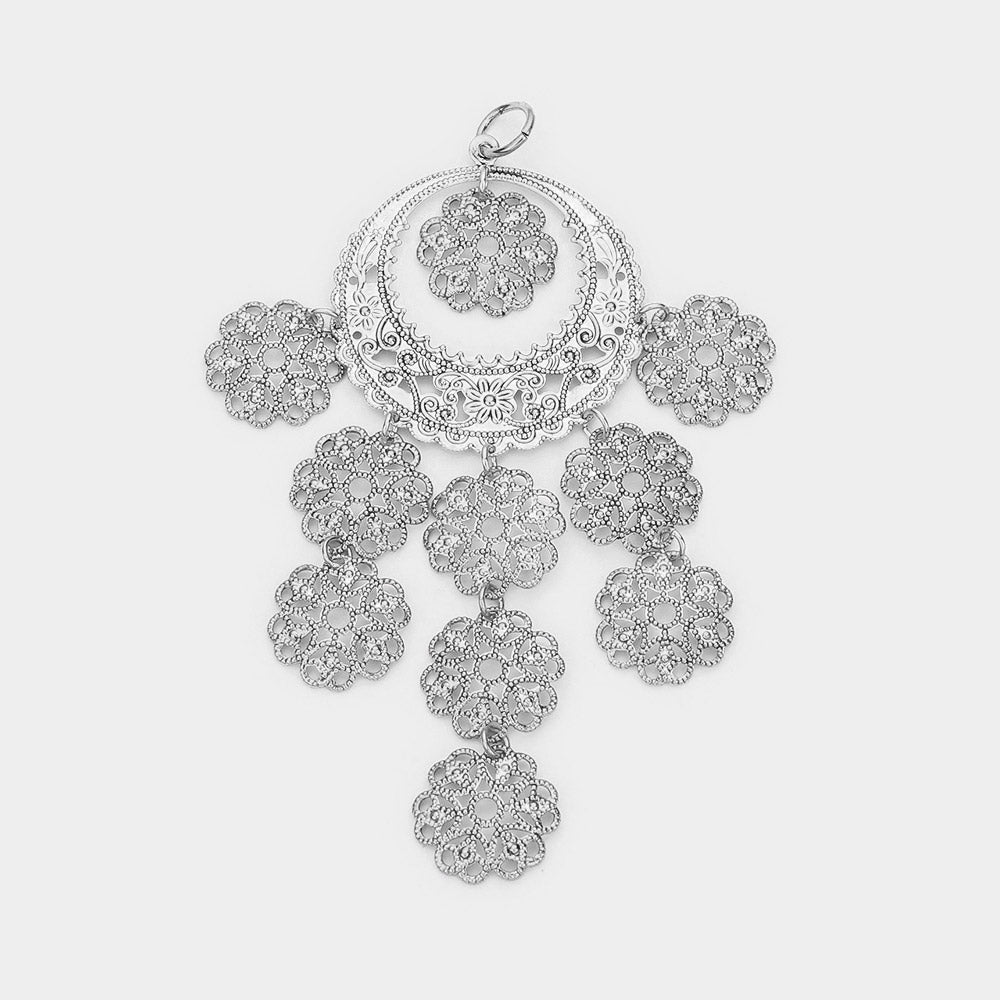 Antique Detailed Metal Link Pendant