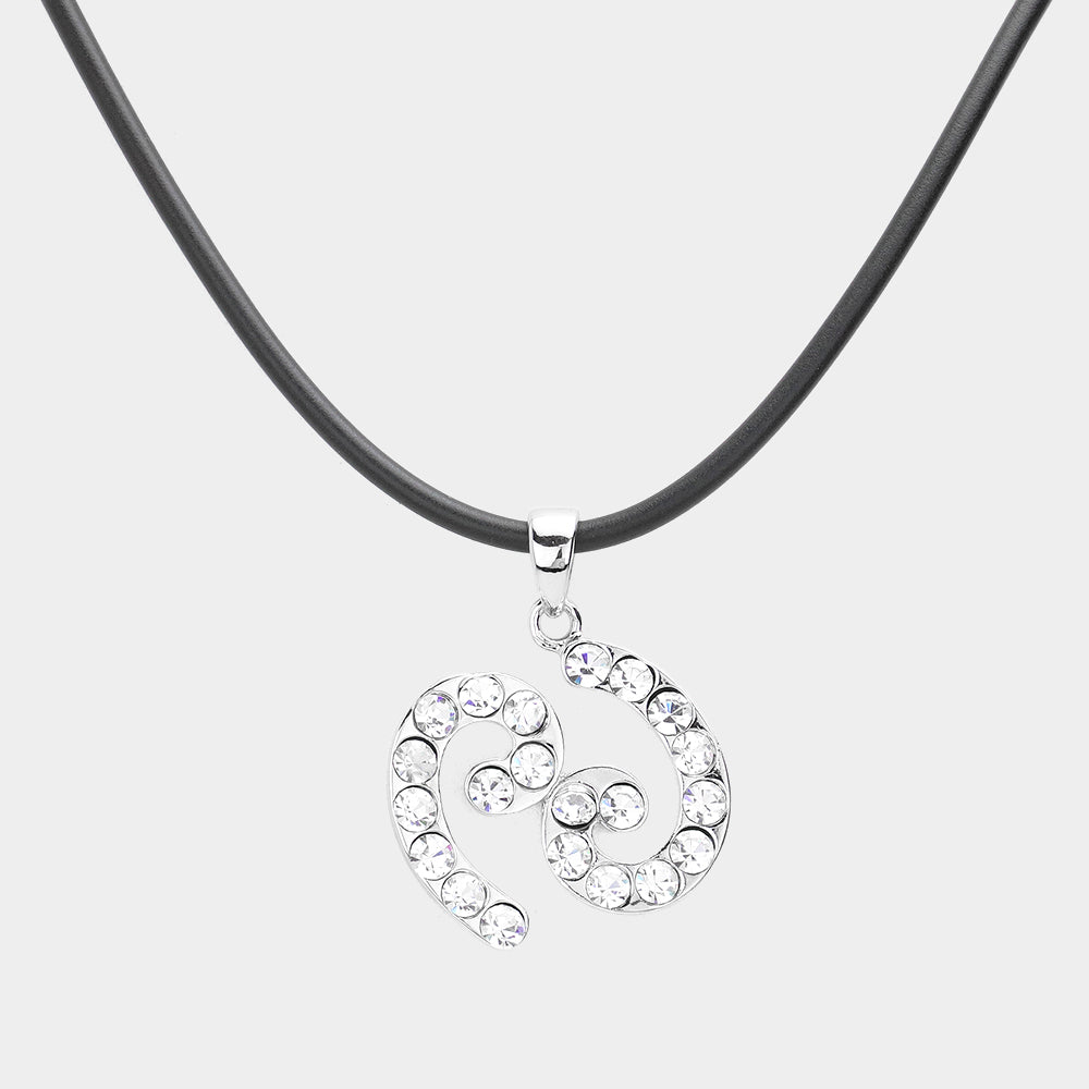 Cancer - Stone Embellished Zodiac Pendant Necklace