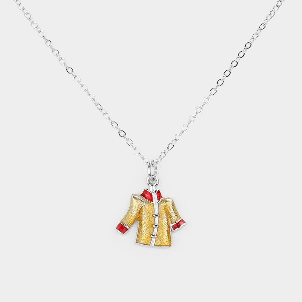 Enamel Cloth Pendant Necklace