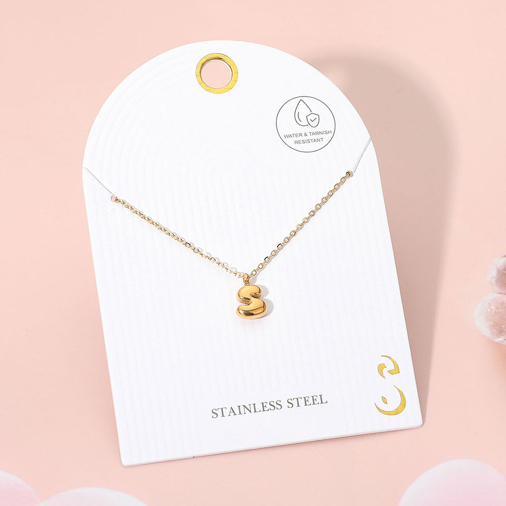 -S- Stainless Steel Monogram Pendant Necklace