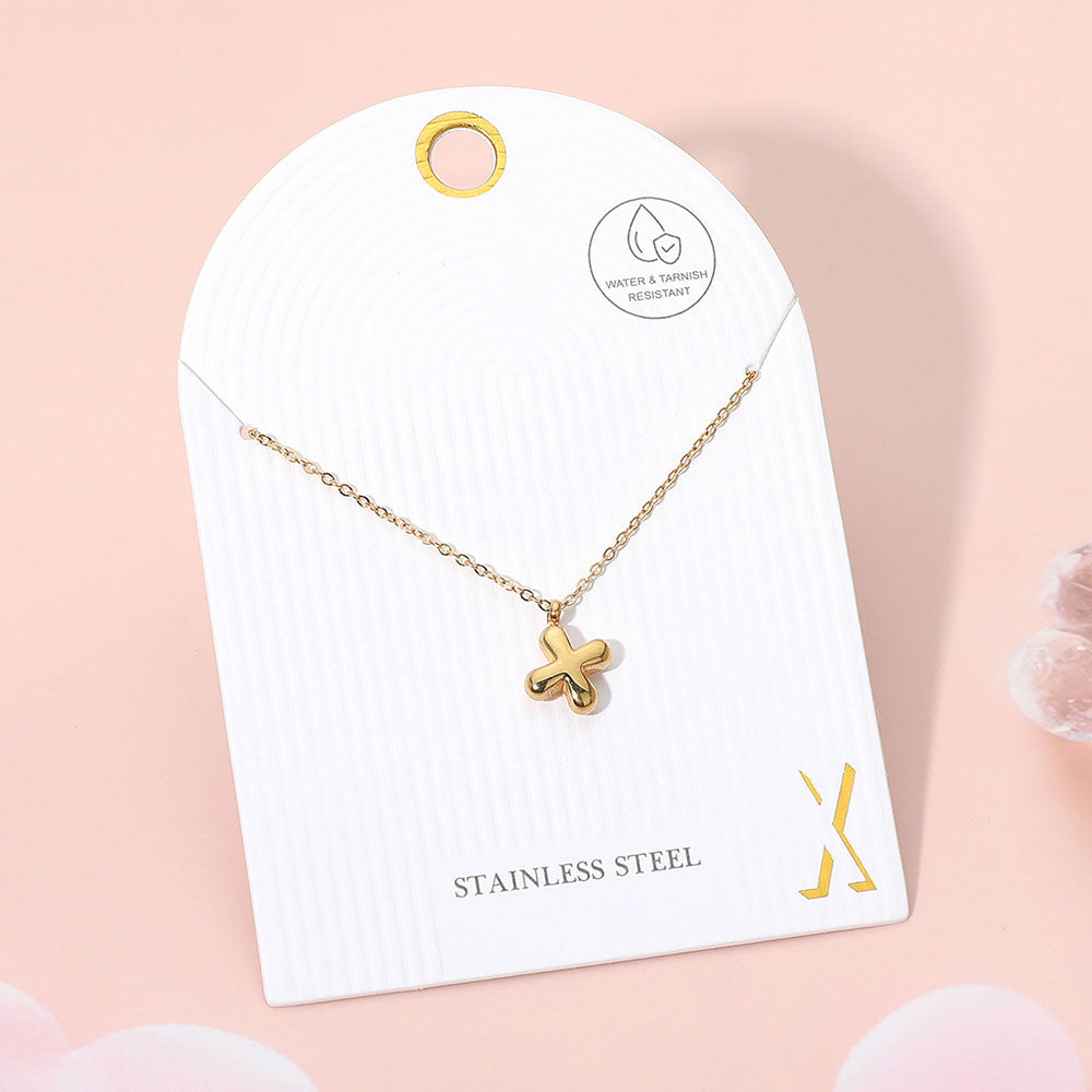-X- Stainless Steel Monogram Pendant Necklace