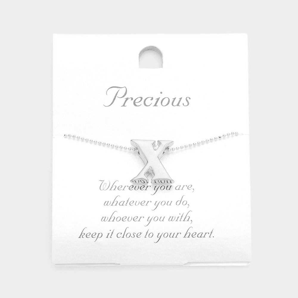 -X- Metal Monogram Initial Pendant Necklace