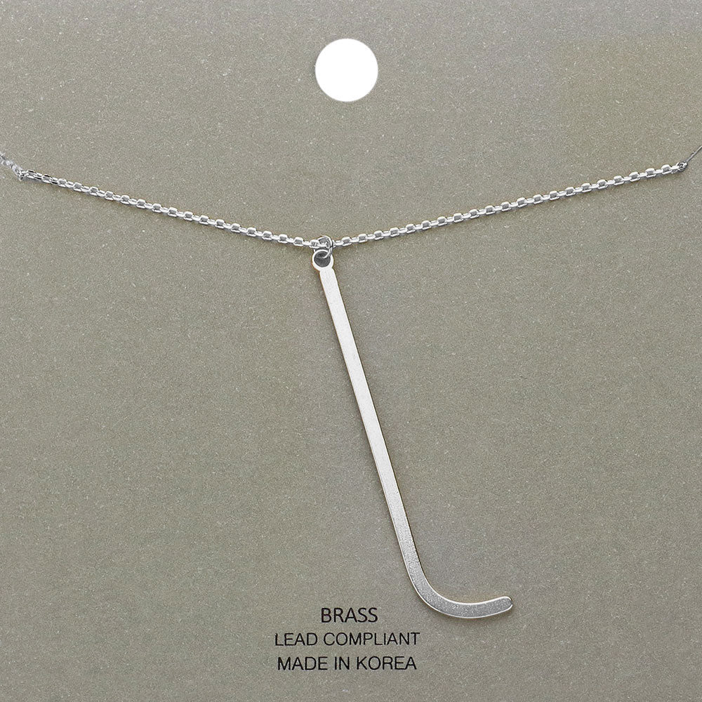 -l- Brass Initial Monogram Metal Pendant Necklace