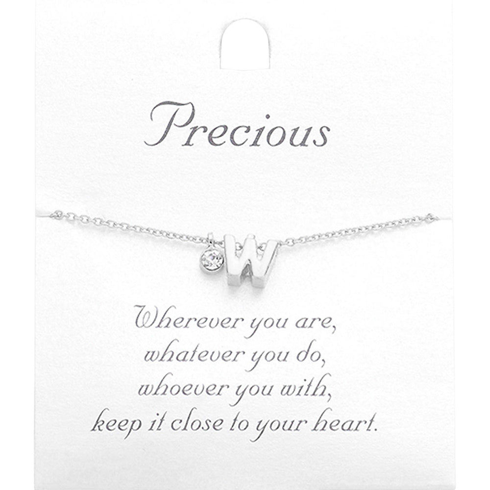 -W- Monogram Monogram Initial Pendant Necklace