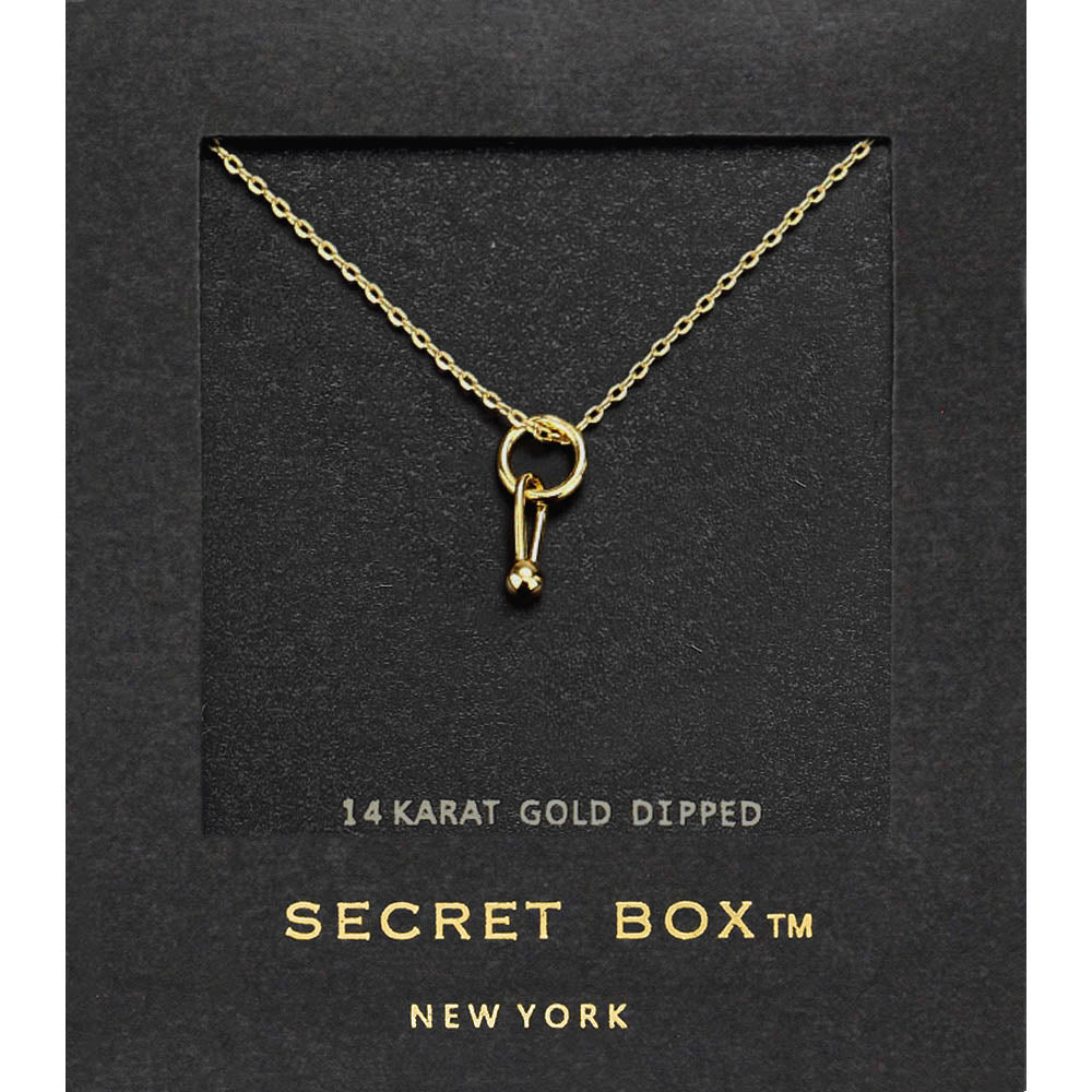 SECRET BOX_14K Gold Dipped Geometric Pendant Necklace