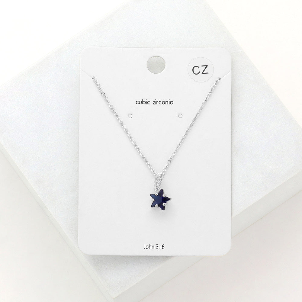 CZ Star Pendant Necklace