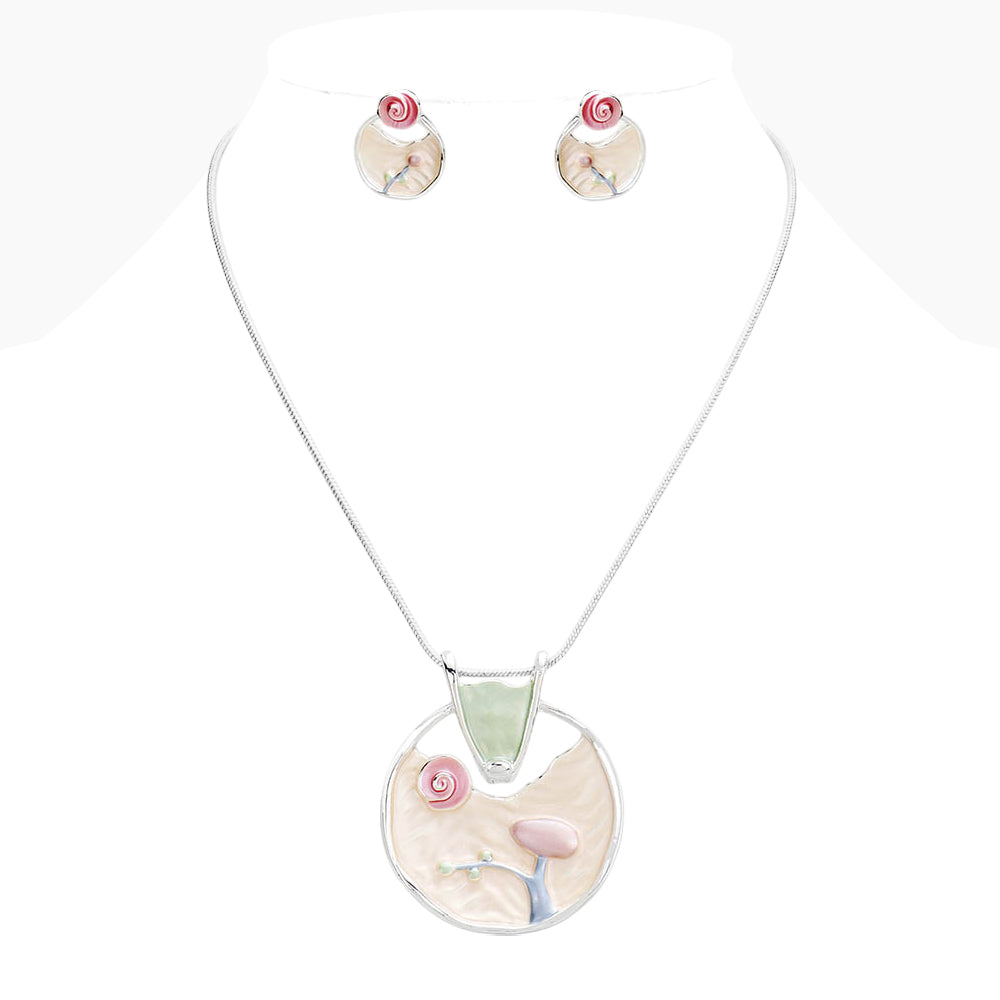 Crystal Abstract Design Pendant Necklace
