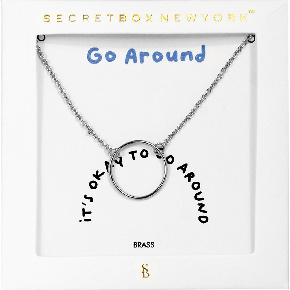SECRET BOX_Brass Metal Open Circle Pendant Necklace