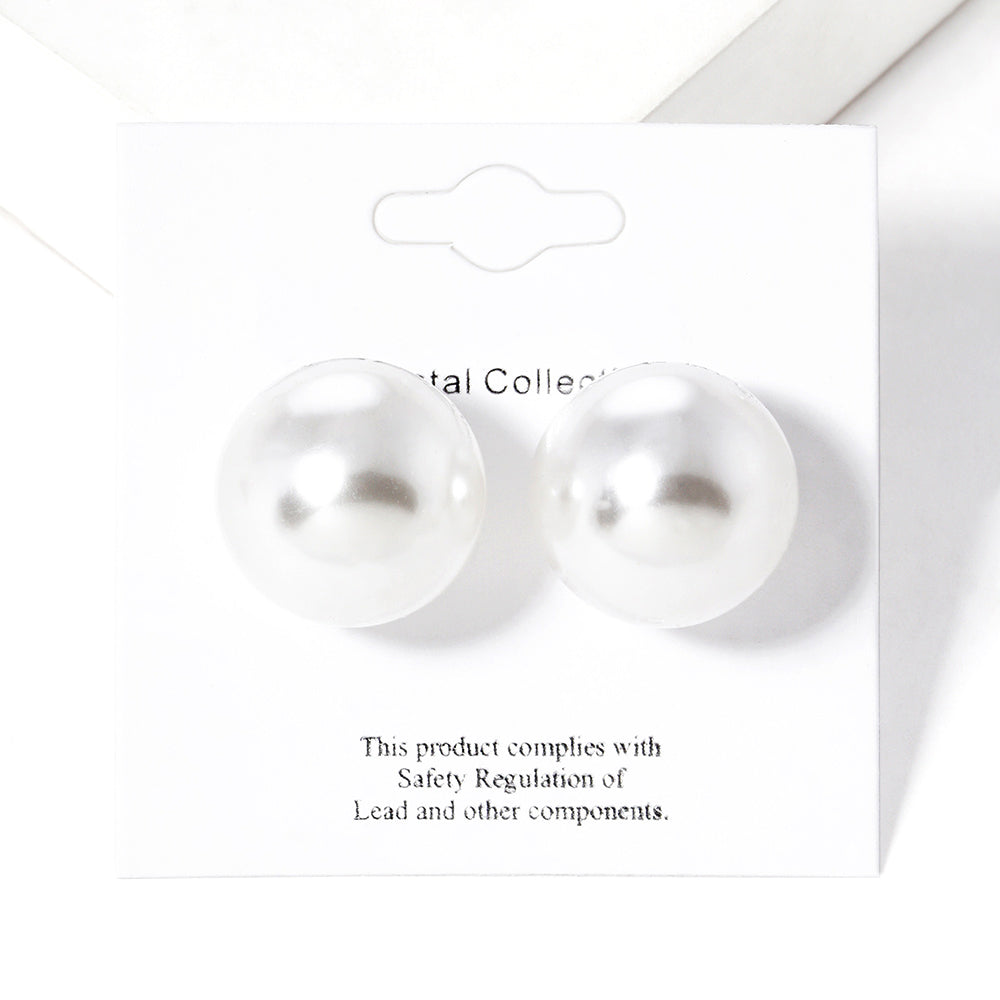 Pearl Ball Stud Earrings