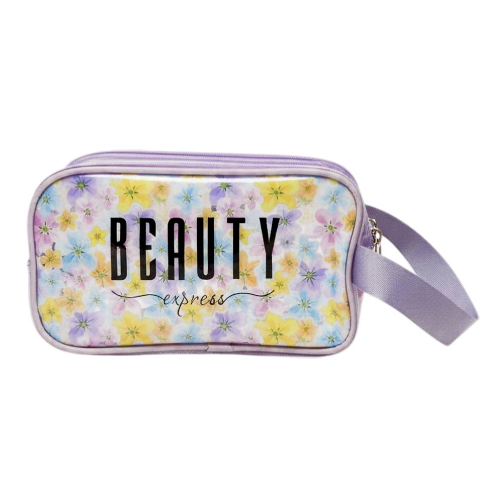 12PCS - Beauty Express Message Flower Pattern Clear Cosmetic Makeup Travel Organizer Pouch Bags