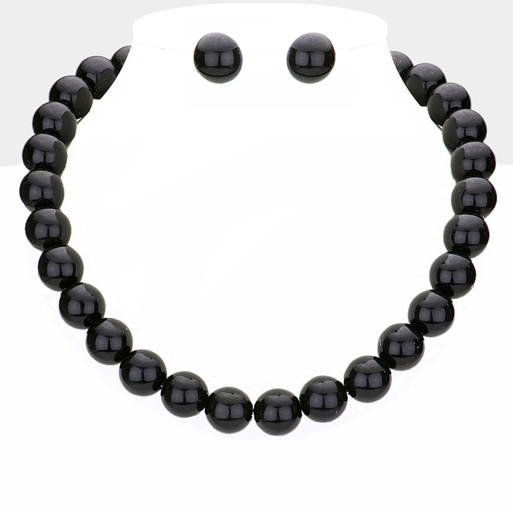 12MM Pearl Necklace and Earring Set