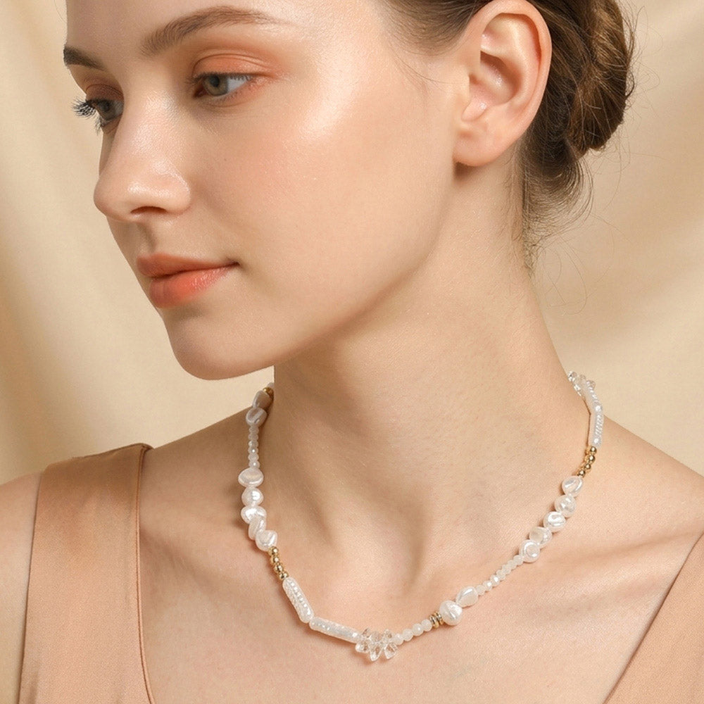 Pearl Faceted Beaded Necklace