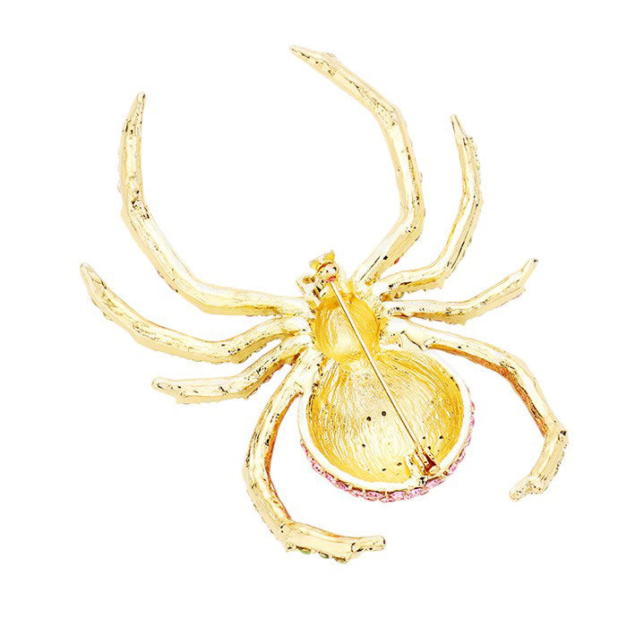 Crystal Embellished Spider Brooch