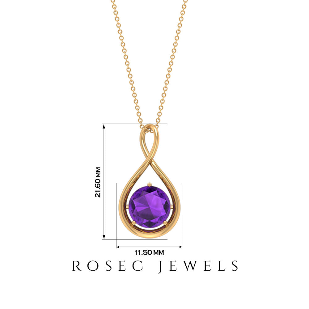 Colgante de Infinito de Amatista Real de 1,2 CT