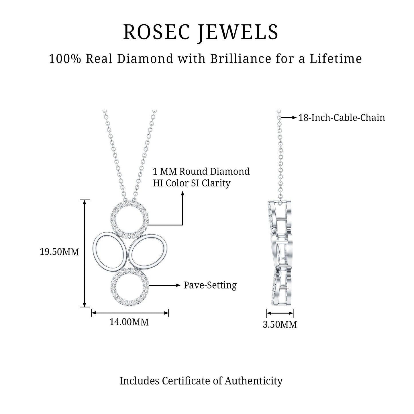Certified Diamond Contemporary Necklace For Her