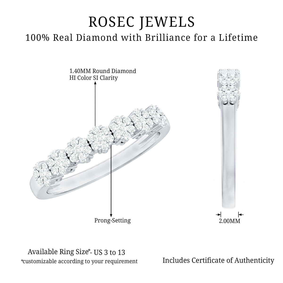 Certified Diamond Cluster Anniversary Ring