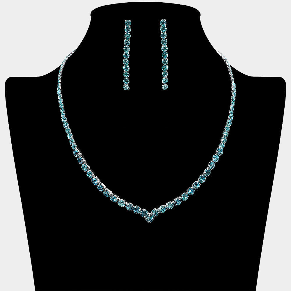 Round Rhinestone Necklace