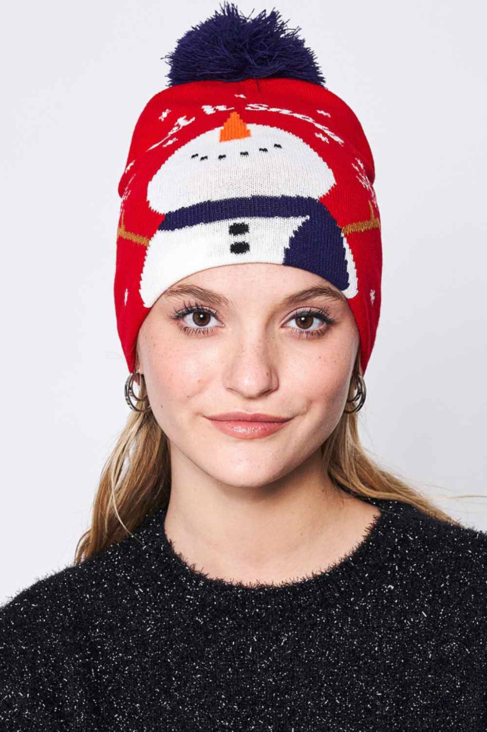 Let It Snow Christmas Holiday Pom Beanie
