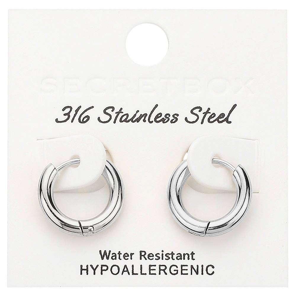 SECRET BOXS stainless Steel Huggie Hoop Earrings
