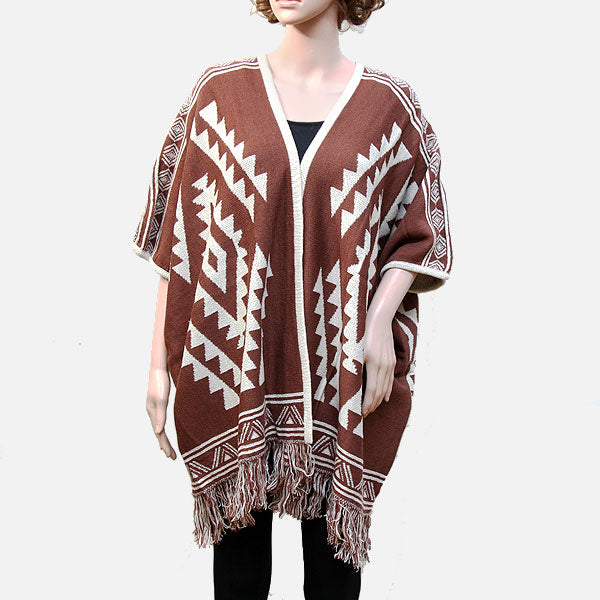 Tribal Fringe Acrylic Poncho