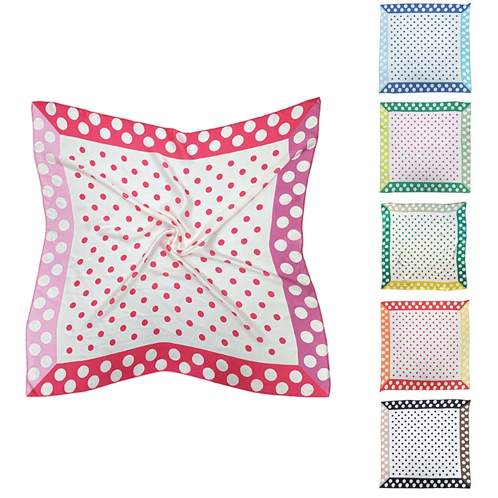 Classic Polka Dot Pattern Print Square Bandana Scarf