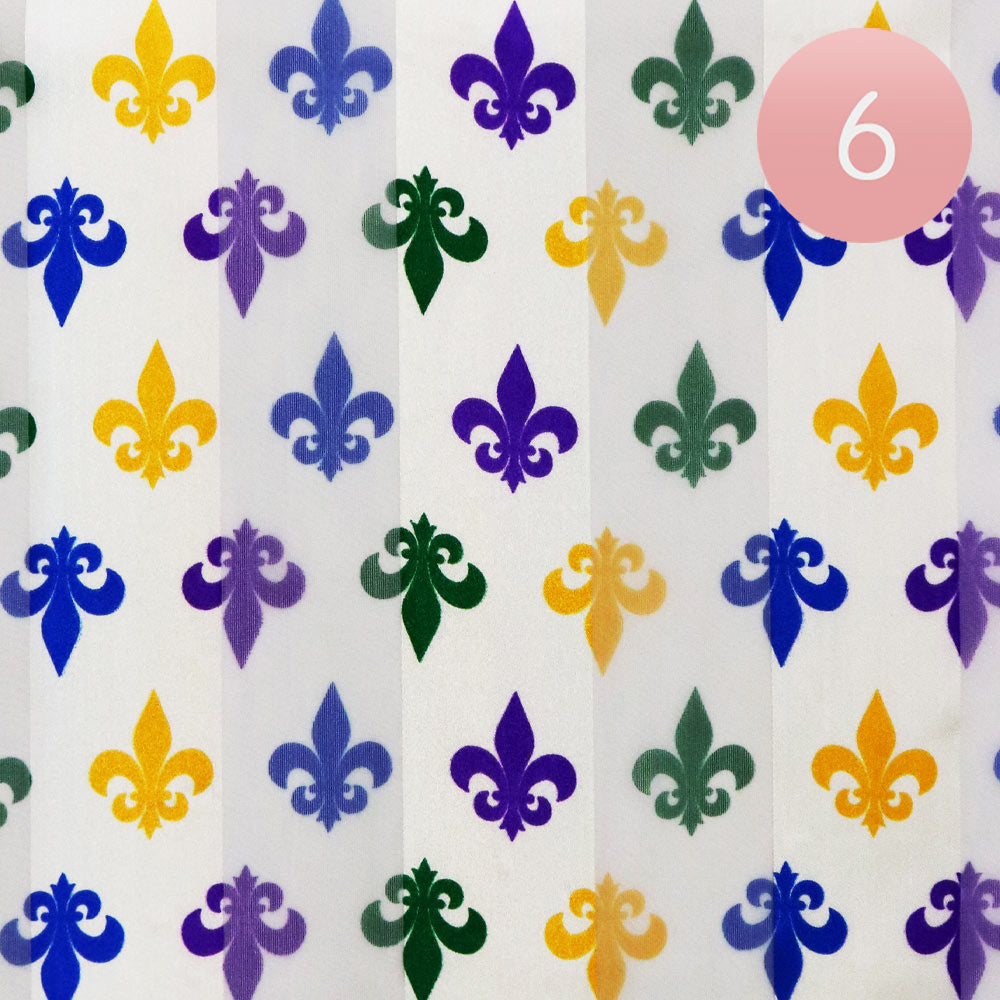 6 UNIDADES - Pañuelo de satén con estampado de flor de lis de Mardi Gras, tacto de seda