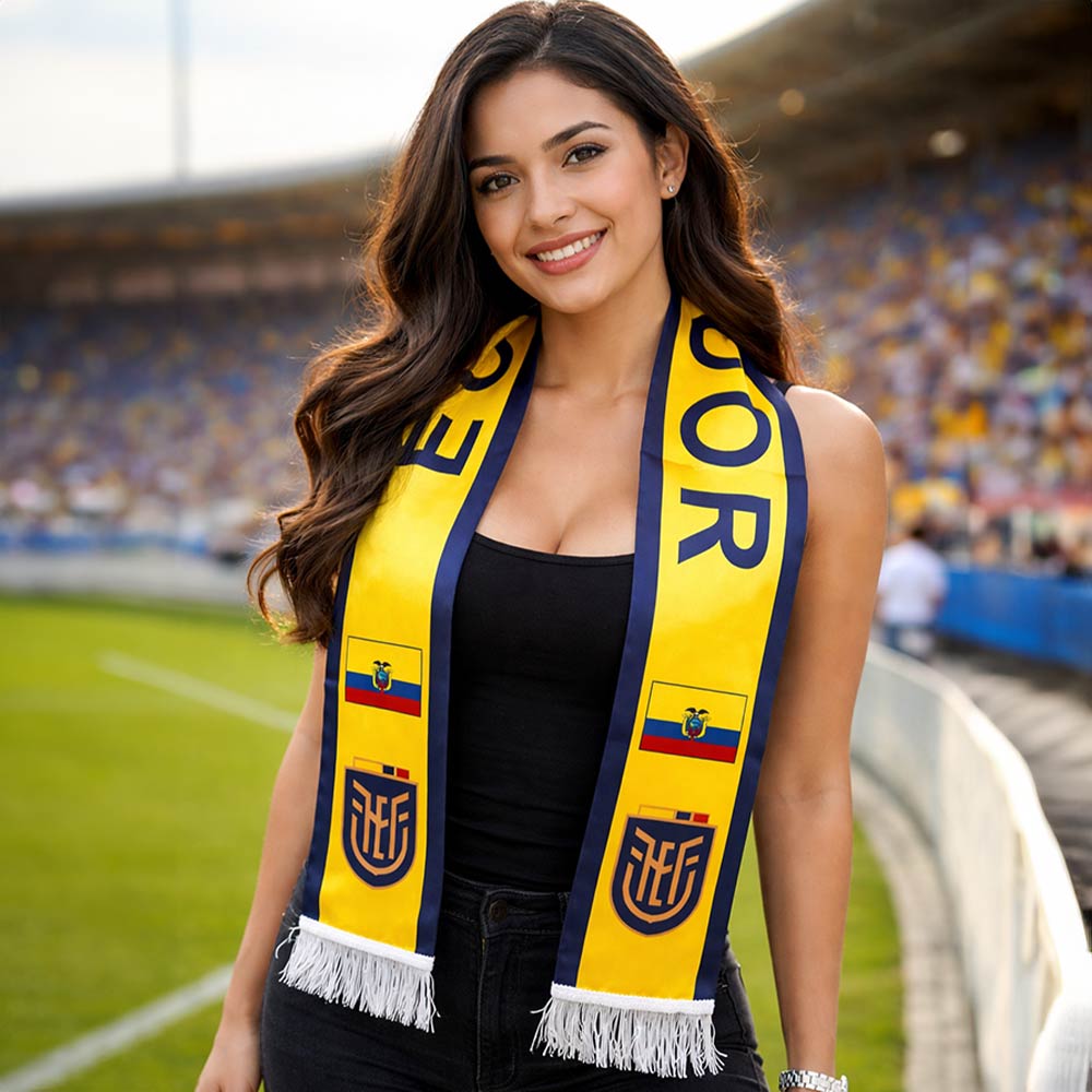 Ecuador National Team World Cup Soccer Fan Fringe Scarf