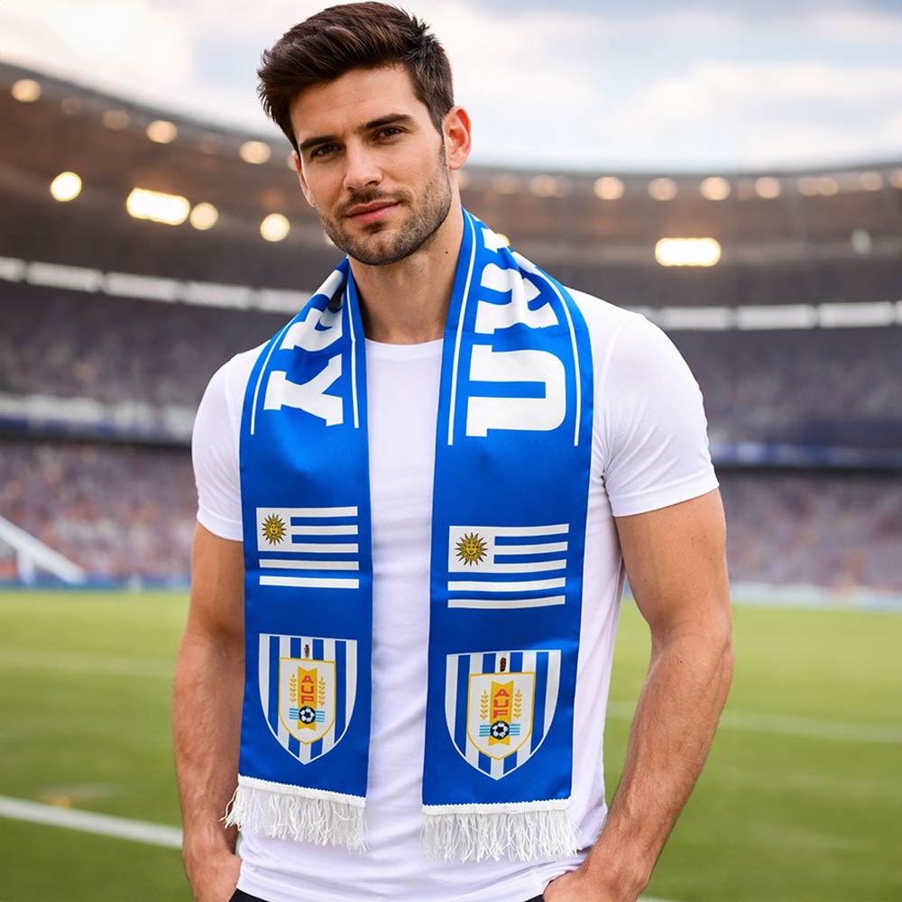 Uruguay National Team World Cup Soccer Fan Fringe Scarf
