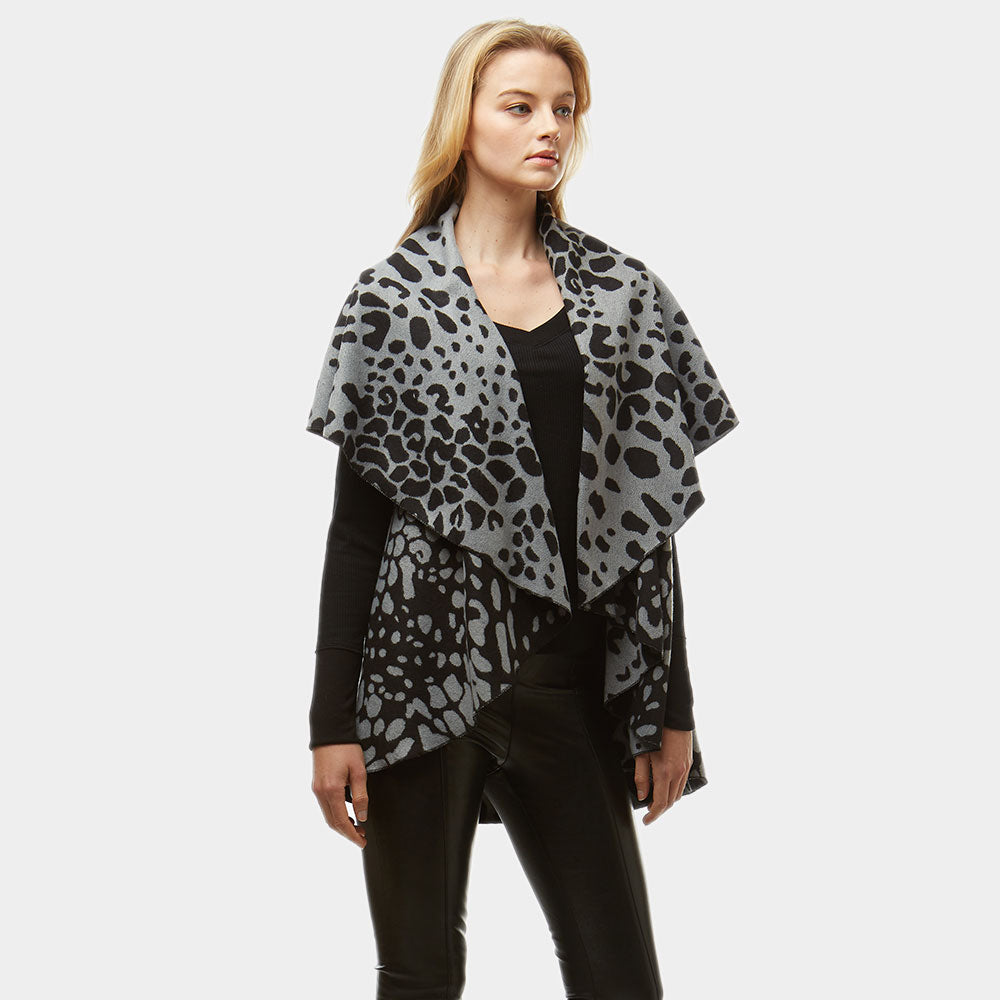 Diameter Animal Print Cape Vest