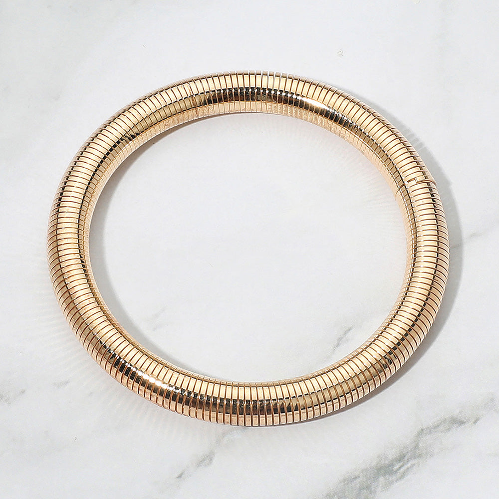 Wide Coil Bangle Bracelet