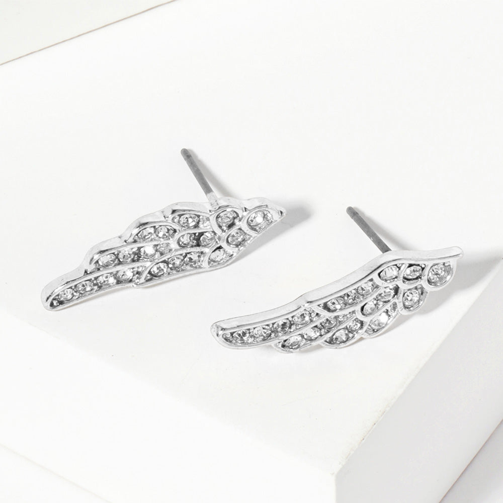 Crystal Wing Stud Earrings