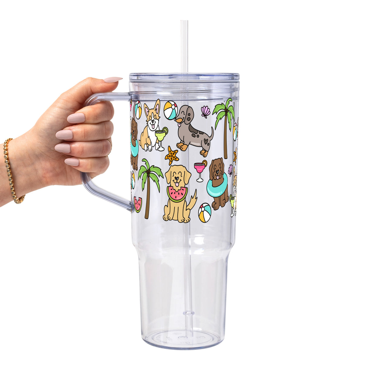 Beach Pups Glass Cups