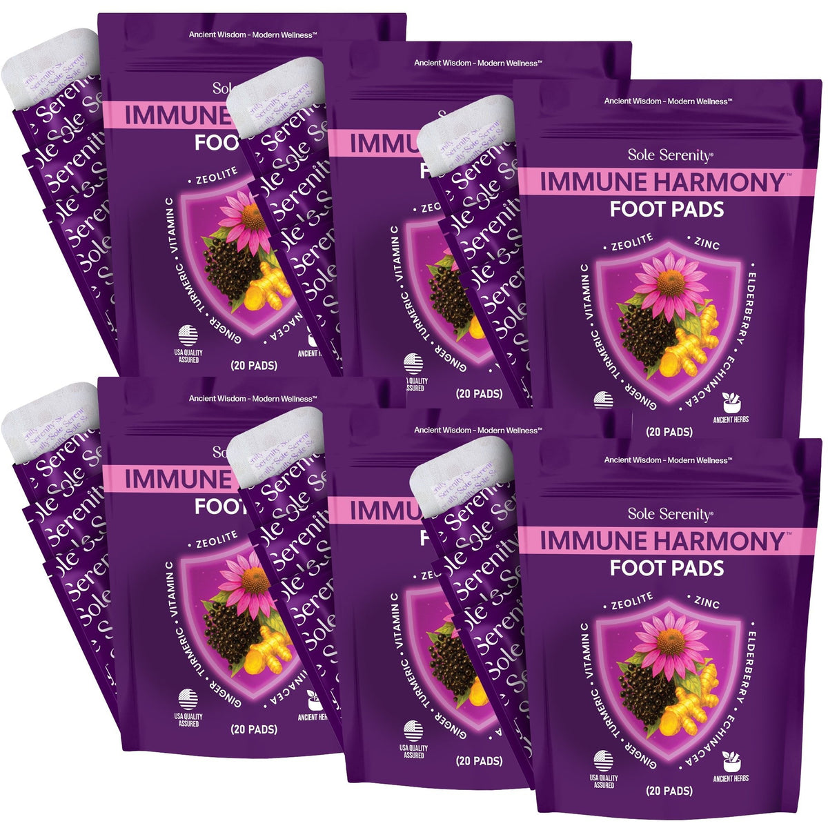 Immune Harmony Detox Foot Pads with Elderberry, Zinc