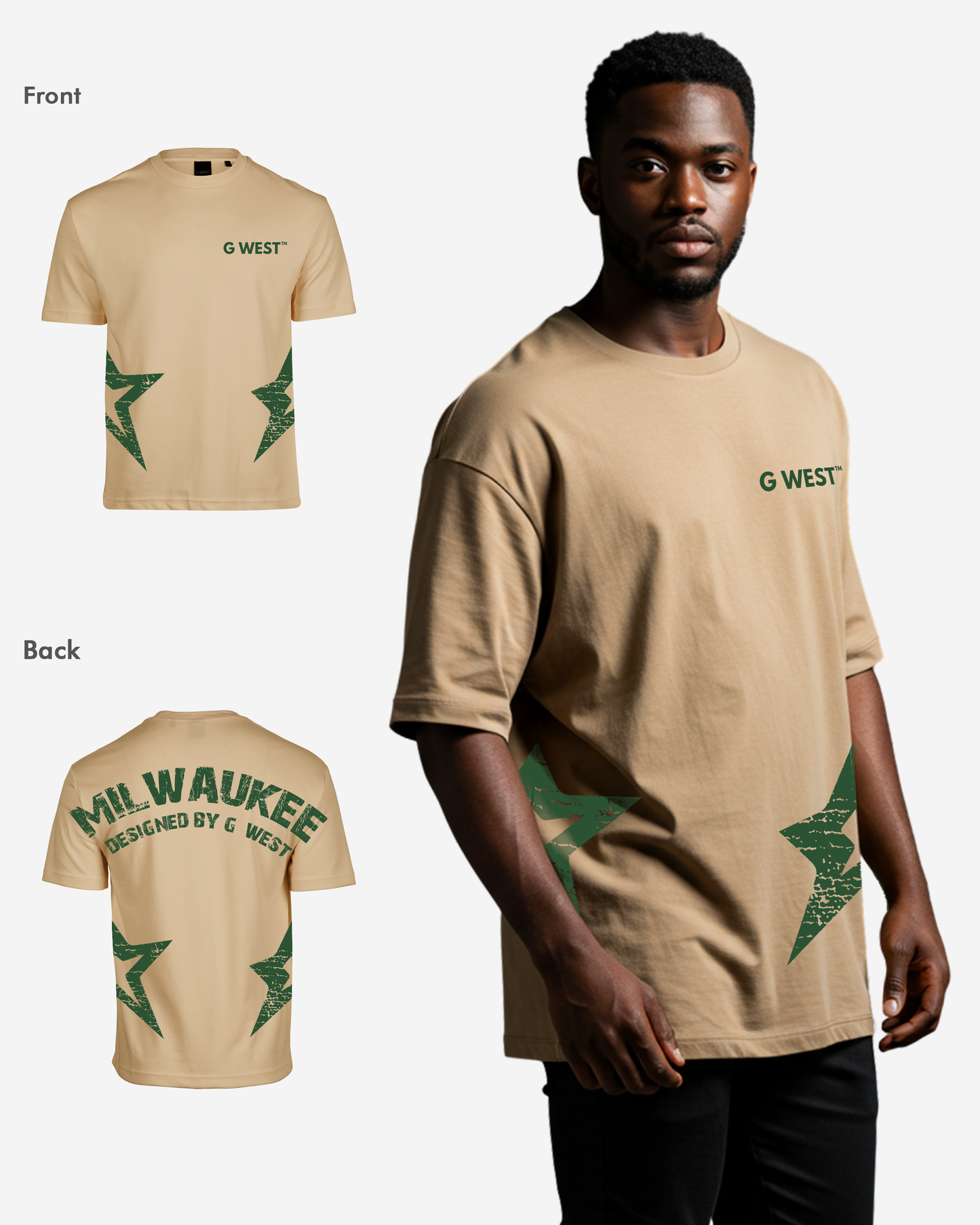 G West Mens Oversized Milwaukee T-Shirt