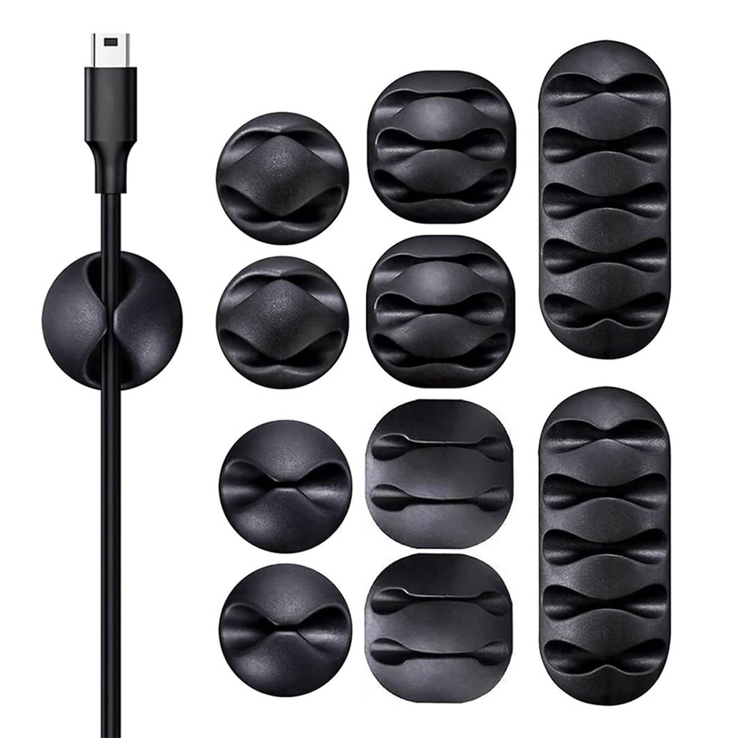 Paquete de 10: Clips autoadhesivos para cables, para organizar cables y alambres